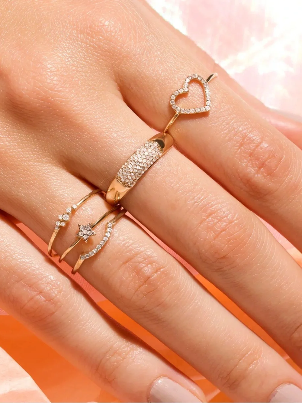 Stone and Strand 14K Solid Gold Heart Ring